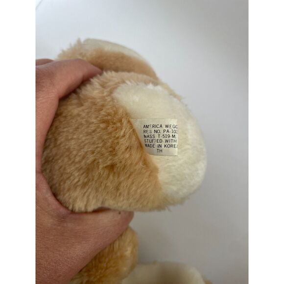 Vintage American Wego Plush Bunny Rabbit 1982 Whiskers Bow Tie - Picture 3 of 5